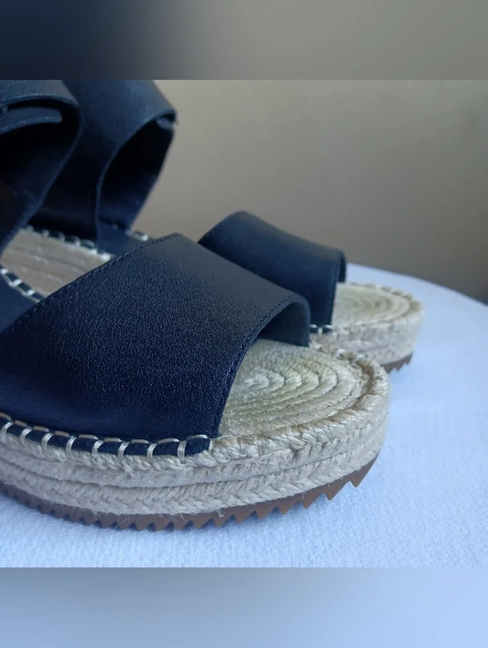 EILEEN FISHER Weslia Espadrille Wedge Sandal In Black 9.5